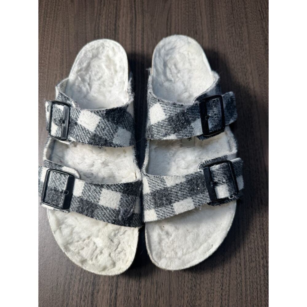 Birkenstock Black and White Checkered Sandals